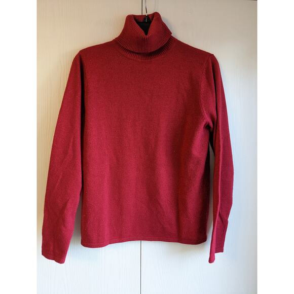 Cherokee Women's Red Turtle Neck Long Sleeve Casual Sweater Size M - Picture 1 of 4